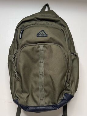 adidas Olive Backpack with Navy Base